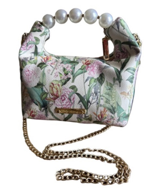 Betsey Johnson Handbags - Betsey Johnson Floral Pearl-Handle Crossbody in Pink, Green & White